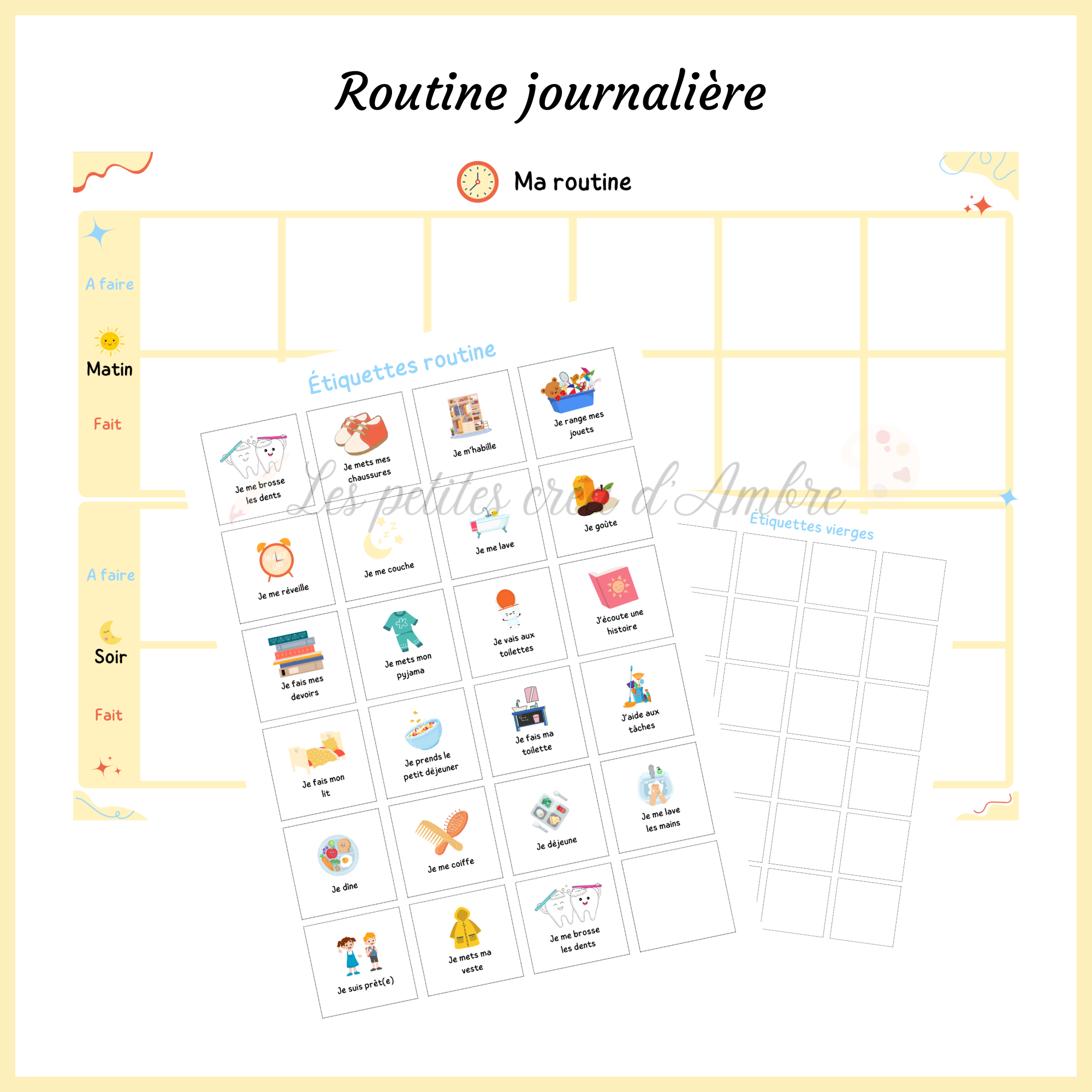 Routine journée - Jaune